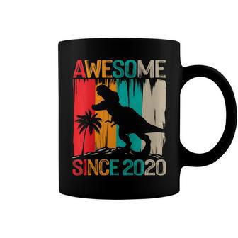 Kids 2Nd Birthday Dinosaur 2 Year Old Boy Kids Awesome Since 2020 Coffee Mug - Seseable