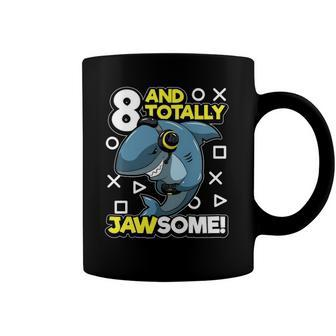 Kids 8Th Birthday Gamer Shark Funny Eight & Totally Jawsome Coffee Mug | Mazezy