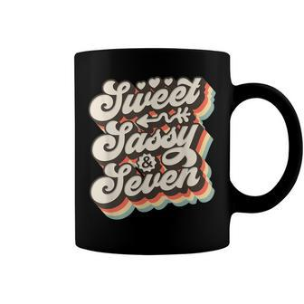 Kids Happy 7Th Birthday Sweet Sassy And Seven Girls 7 Years V2 Coffee Mug - Seseable