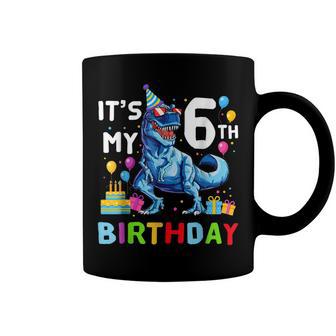 Kids Its My 6Th Birthday Happy 6 Year T-Rex Coffee Mug | Seseable UK