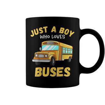 Kids Just A Boy Who Loves Buses Toddler School Bus Coffee Mug - Seseable