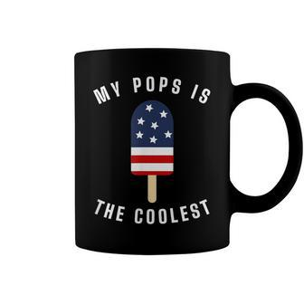 Kids My Pops Is The Coolest Patriotic Popsicle Graphic Coffee Mug - Seseable