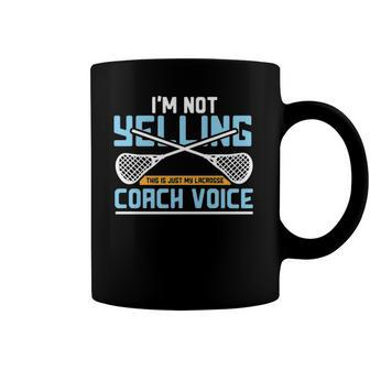 Lacrosse Coach Gift Lax Sticks Funny Coach Voice Coffee Mug | Mazezy
