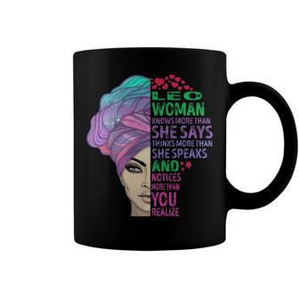 Leo Woman Knows More Than She Says Coffee Mug - Seseable