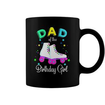 Lets Roll Dad Of The Birthday Girl Roller Skates Rolling Coffee Mug | Mazezy DE