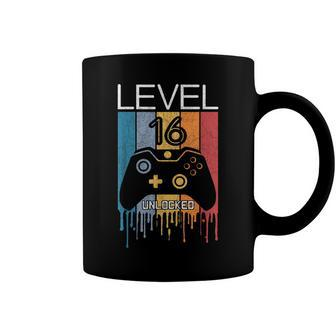 Level 16 Unlocked 16Th Video Gamer Birthday Gift Boys Coffee Mug - Seseable
