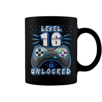 Level 16 Unlocked Video Game 16Th Birthday Gamer Boys V5 Coffee Mug - Seseable