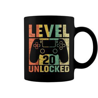 Level 20 Unlocked Video Game 20Th Birthday Gift Retro Coffee Mug - Seseable