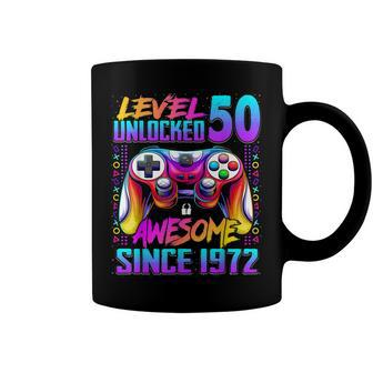 Level 50 Unlocked Awesome Since 1972 50Th Birthday Gaming Coffee Mug - Seseable