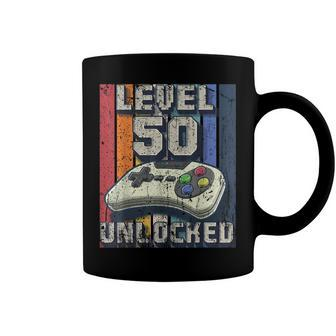 Level 50 Unlocked Video Game 50Th Birthday Gamer Boys Coffee Mug - Seseable