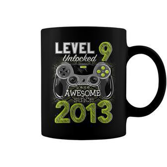 Level 9 Unlocked Awesome Since 2013 Video Gamer 9 Birthday Coffee Mug - Seseable