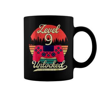 Level 9 Unlocked Boys Girls Bday Video Gamer 9Th Birthday Coffee Mug - Seseable