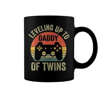 Leveling Up To Daddy Of Twins Expecting Dad Video Gamer Coffee Mug - Seseable