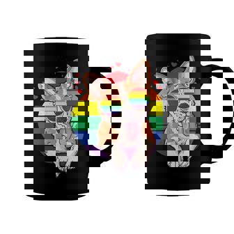 Lgbt Corgi Dog Lover Shirt Gay Pride Rainbow Sunglasses Coffee Mug - Monsterry