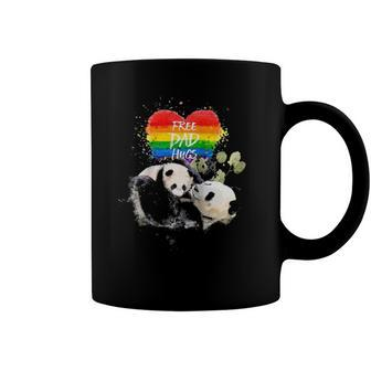 Lgbt Pride Papa Panda Bear Free Dad Hugs Fathers Day Love Raglan Baseball Tee Coffee Mug | Mazezy