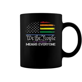 Lgbt Vintage 1776 American Flag We The People Means Everyone Coffee Mug | Mazezy