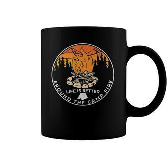 Life Is Around The Campfire Funny Sayings Graphic Plus Size Coffee Mug | Mazezy AU