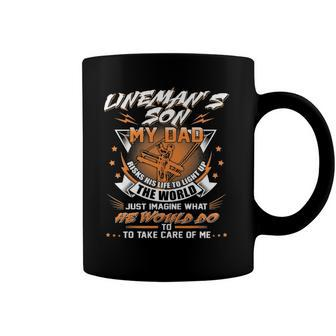 Linemans Son Proud Lineman Fathers Day Xmas Gift Coffee Mug | Mazezy