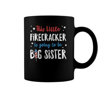 Little Firecracker Pregnancy Announcement 4Th Of July Girls Coffee Mug | Mazezy