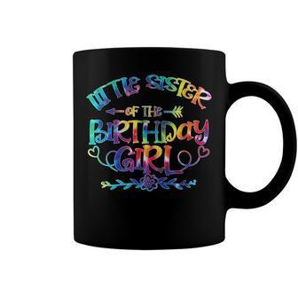 Little Sister Of The Birthday Girl Matching Family Tie Dye Coffee Mug - Seseable