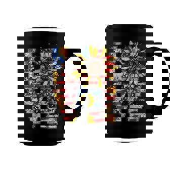 Love 4Th Of July Leopard Us Flag Sunflower Fourth Of July Coffee Mug - Seseable