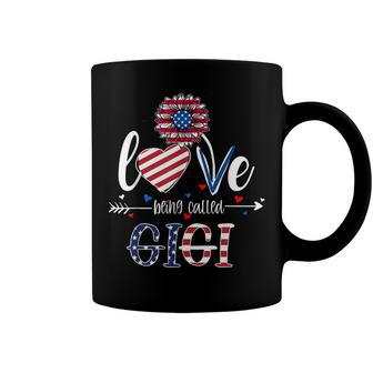 Love Being Called Gigi Sunflower American Flag 4Th Of July Coffee Mug - Seseable