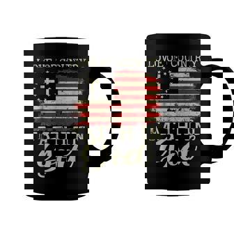 Love Of Country Faith In God Patriotic 4Th Of July Us Flag Coffee Mug - Seseable