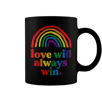 Love Will Always Win Pride Rainbow Kid Child Lgbt Quote Fun Coffee Mug - Seseable