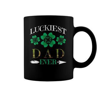 Lucky Dad Luckiest Dad Father On St Patricks Day Coffee Mug | Mazezy