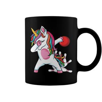 Magical Unicorn Bowling Birthday Dabbing Unicorn Ball Bowling Bowler Coffee Mug - Seseable