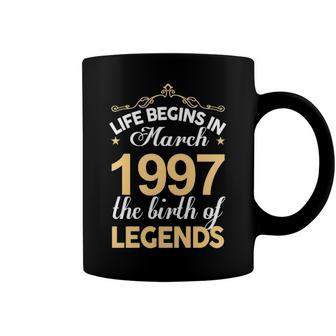 March 1997 Birthday Life Begins In March 1997 V2 Coffee Mug - Seseable