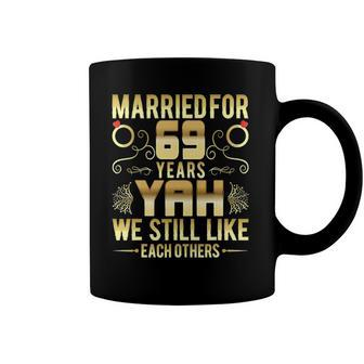 Married For 69 Years 69Th Wedding Anniversary Husband Wife Coffee Mug | Mazezy