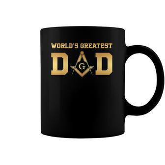 Masonic Worlds Greatest Dad Fathers Day Gift Freemason Coffee Mug | Mazezy