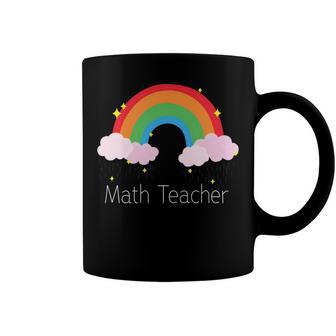 Math Teacher With Rainbow Design Coffee Mug | Favorety CA