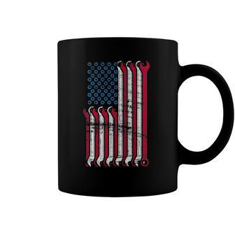 Mechanic American Flag Combination Wrenches Gift Coffee Mug | Mazezy