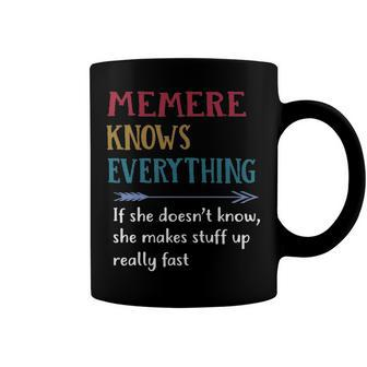 Memere Grandma Gift Memere Knows Everything Coffee Mug - Seseable