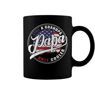 Mens 4Th Of July Dad Gifts Papa Like A Grandpa Only Cooler Coffee Mug - Seseable
