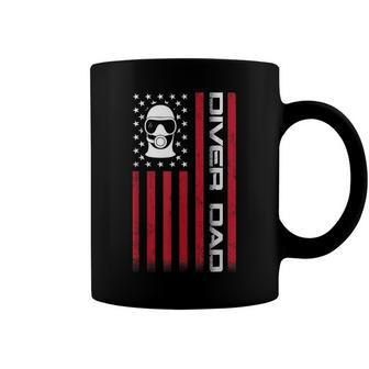 Mens 4Th Of July Us Flag Diver Dad Gift For Fathers Day Coffee Mug - Seseable