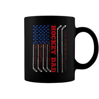 Mens 4Th Of July Us Flag Hockey Dad For Fathers Day Coffee Mug - Seseable