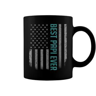 Mens American Flag Dad Gift For Fathers Day Best Papi Ever Coffee Mug - Seseable