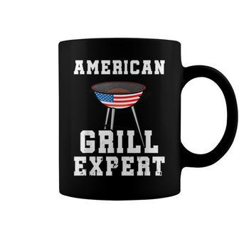 Mens American Grill Expert Dad Fathers Day Bbq 4Th Of July Coffee Mug - Seseable