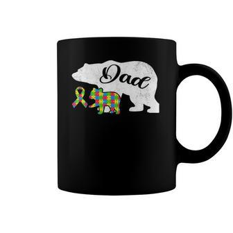 Mens Autism Bear Dad S Autism Awareness Ribbon Daddy Coffee Mug | Mazezy
