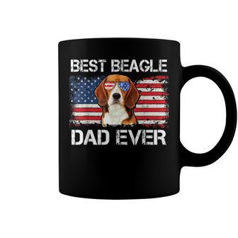 Mens Best Beagle Dad Ever American Flag Fathers Day 4Th Of July Coffee Mug - Seseable