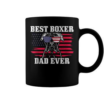 Mens Best Boxer Dad Ever Dog Patriotic 4Th Of July American Flag V2 Coffee Mug - Seseable