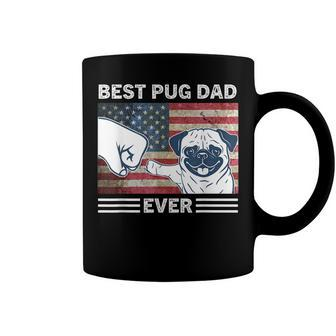 Mens Best Pug Dad Ever American Flag 4Th Of July Gift Coffee Mug - Seseable