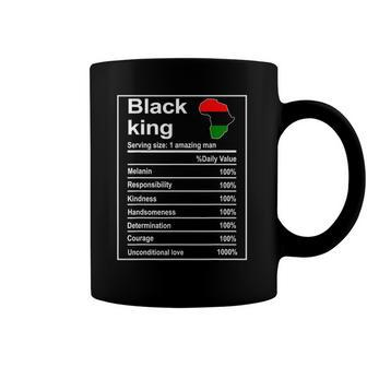 Mens Black History Month African Men Black King Nutrition Facts Coffee Mug | Mazezy