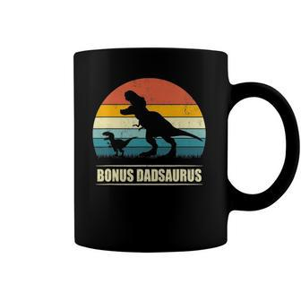 Mens Bonus Dadsaurusrex Dinosaur Bonus Dad Saurus Family Coffee Mug | Mazezy