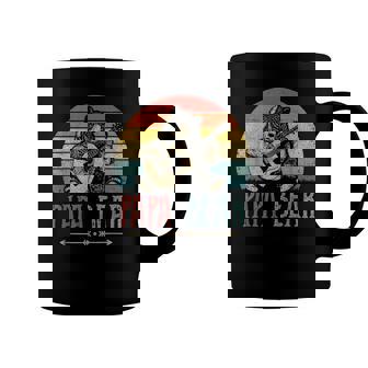 Mens Cute Papa Bear Vintage Fathers Day Retro Dad Guitar Coffee Mug | Mazezy