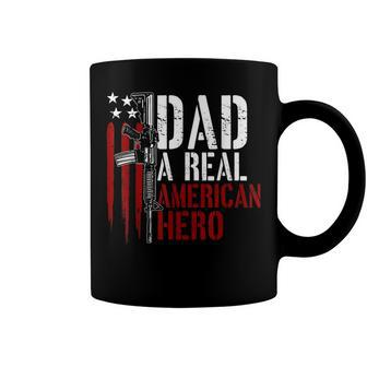 Mens Dad A Real American Hero Daddy Gun Rights Ar-15 4Th Of July Coffee Mug - Seseable