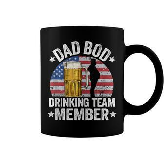 Mens Dad Bod Drinking Team Member American Flag 4Th Of July Beer Coffee Mug - Seseable